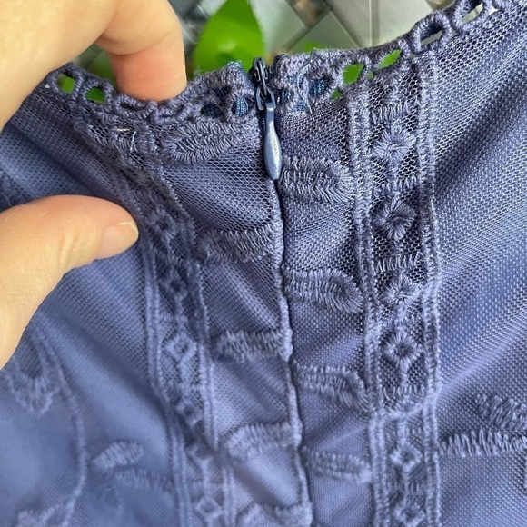 NWT Kori America Lavender Women’s Large Lace Shorts short sleeve Romper - Picture 10 of 13